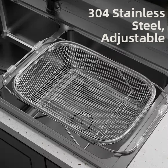 

Корзина-органайзер из нержавеющей стали для кухонной раковины, регулируемая, для хранения под шкафом