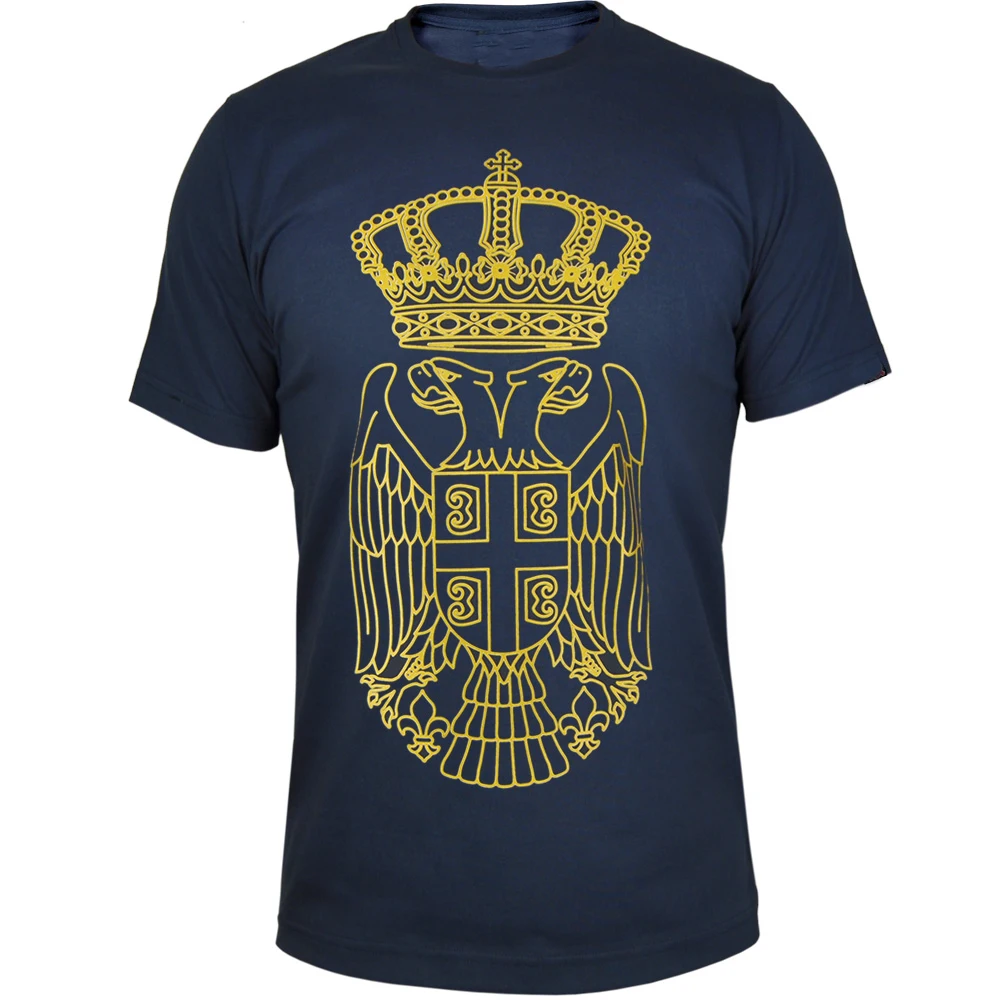 Serbian Emblem T Shirt. High Quality Cotton, Loose, Big Sizes, Breathable Top, Casual T Shirt S-3XL