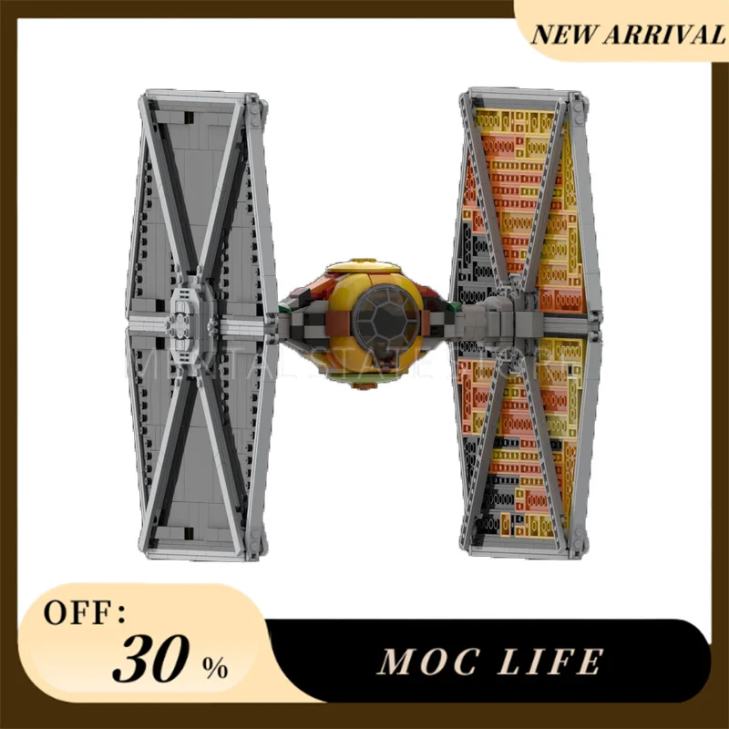 

НОВЫЙ 1378 шт. индивидуальный шедевр MOC TIE Starfighter, строительные блоки, технологические кирпичи, сделай сам, креативная сборка, игрушки, праздничные подарки