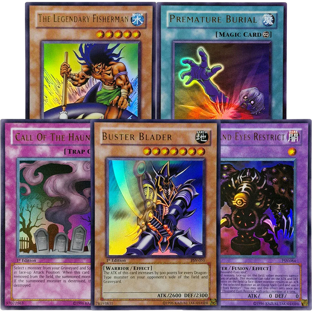 

Yu-Gi-Oh 1st Edition Game card Call of the Haunted Premature Burial Buster Blader The Legendary Fisherman Thousand-Eyes Restrict