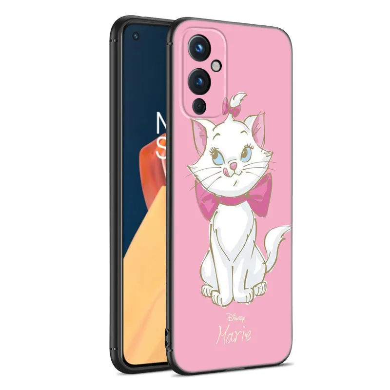 Cute M-Marie Cat Black Silicone Phone Case For OnePlus 9R 10R 11R 12R ACE 2 Pro 2V 3V Nord CE 2 3 Lite 4 N10 N20 N30 SE 5G