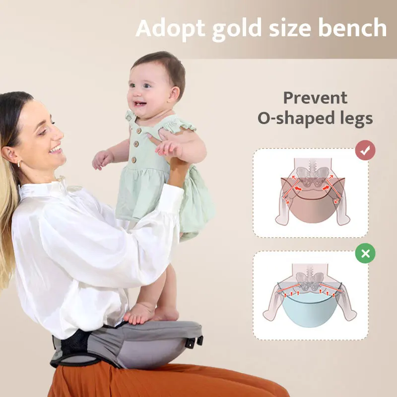 Portable Kangaroo Shoulder Strap For Infants Ergonomic Baby Carrier With Hip Seat Large Capacity Pocket Wrap Sling Waist  Holder