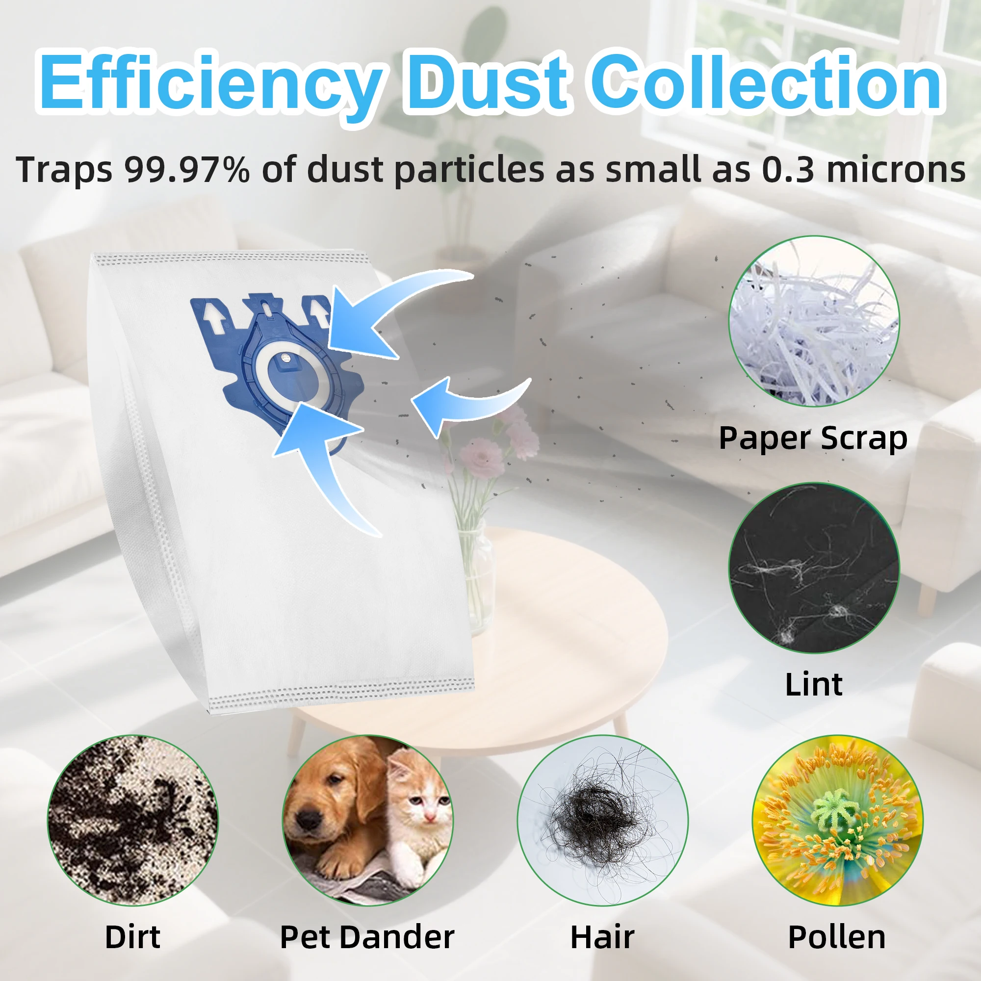 12 bags+4 filters+1 Brush 3D Air Purification Dust Bags: Complete Miele Classic C1, C2, S8, S5, S2, S600 C3 Hoover Bags image 5
