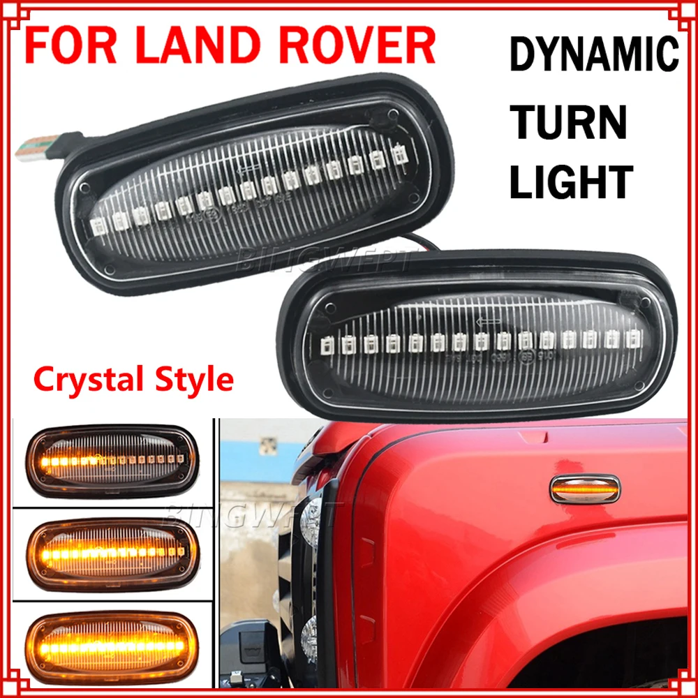 2PCS Car LED Side Marker Lamp Turn Signal Indicator Light For Land Rover Defender TD5 98-15 Freelander 1 02-05 Discovery 2 99-04