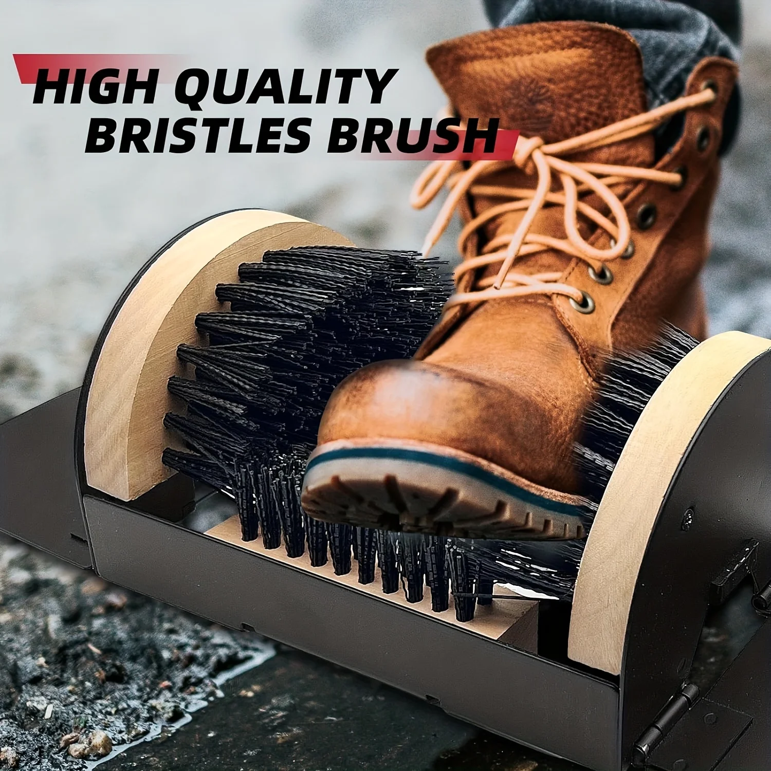 

Heavy-duty Boot and Shoe Cleaning Brush - Extra Wide, Durable Iron with Hollow Details, Suitable for Outdoor Use.