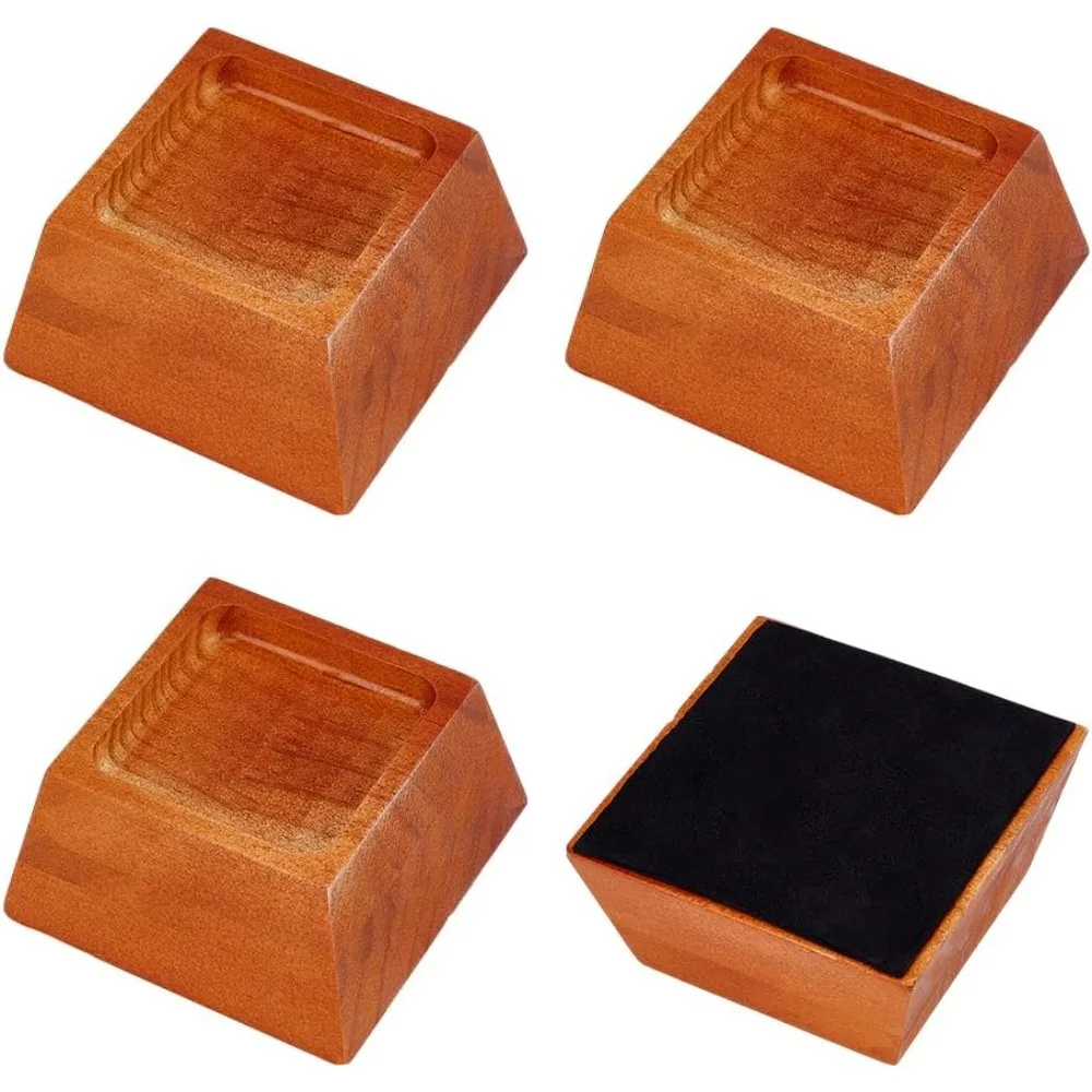 

4 Pcs Wood Bed Risers 2.04 inch Trapezoid Pine Furniture Risers Pine Wood Lifters for Sofa Bed Chair Table Desk Furniture