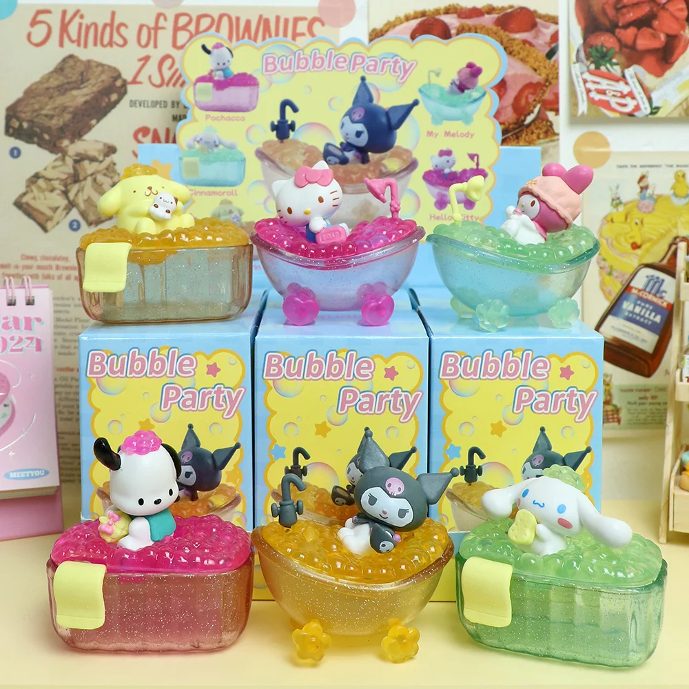 

Kawaii Sanrio Bath Bathtub Series Blind box trendy toysfigurines bath bubblesKuromi desktop accessoriescute girls' holiday gifts