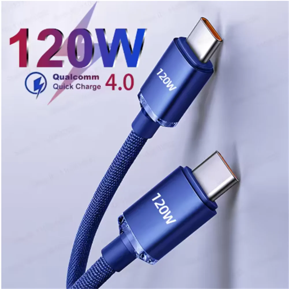 120 W Dual Typ C Schnellladekabel Schnellladedatenkabel USB C Superschnelles Ladekabel 2025, neues USB-Hochgeschwindigkeits-Datenkabel