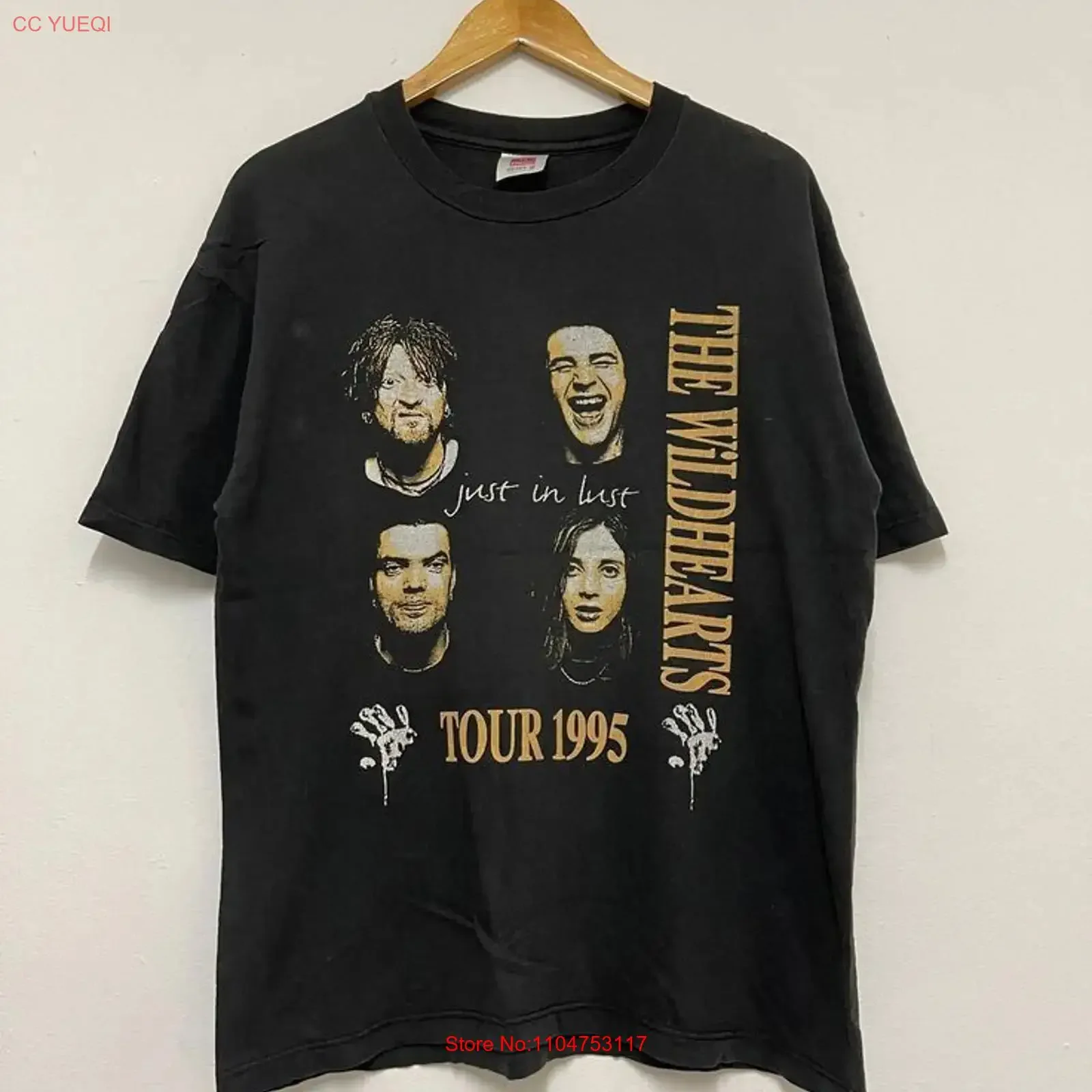 Vintage 90s The Wildhearts Just In Lust 1995 Band T Shirt FL0541 vintage Washed Soft fashion Slightly Versatile