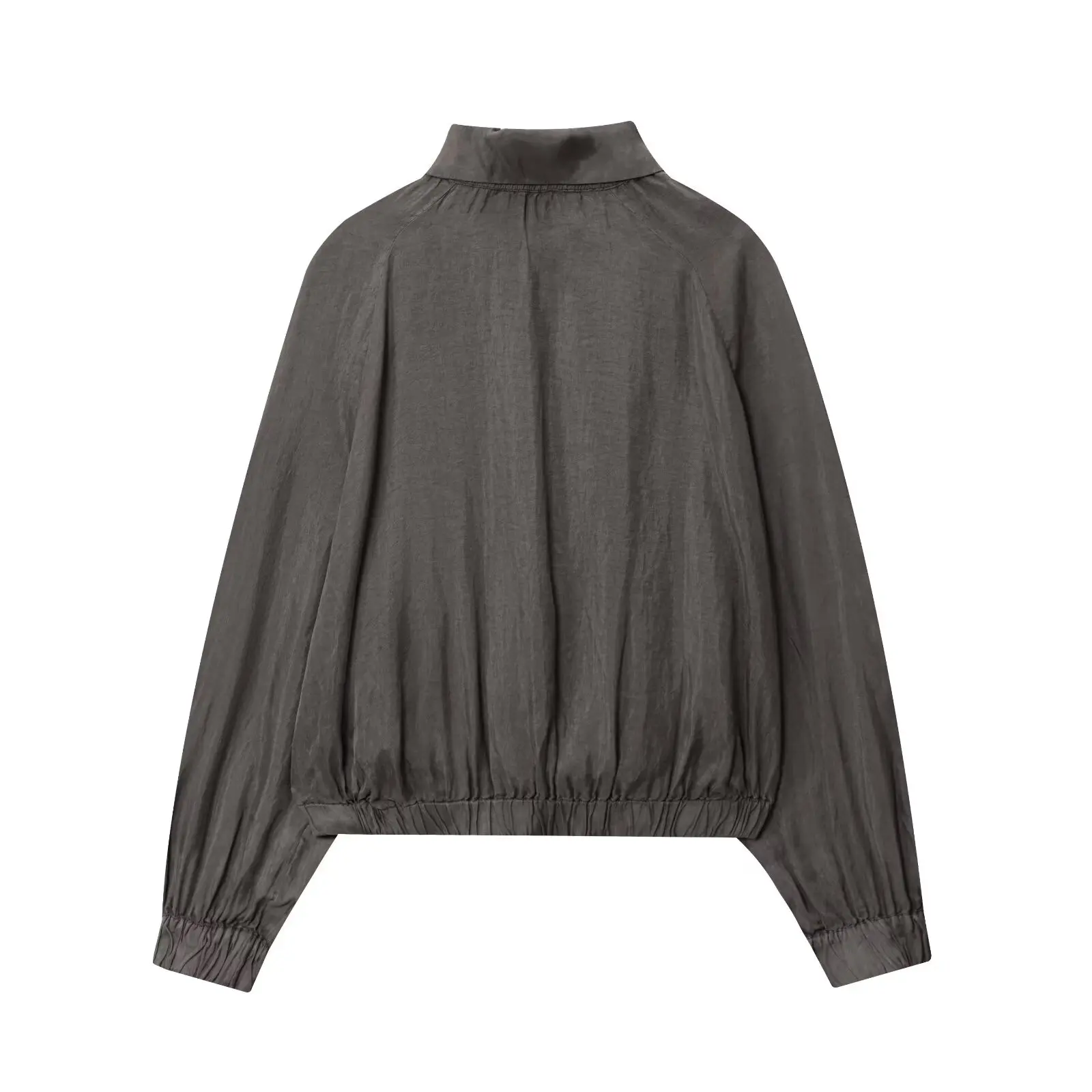 

JNLEAOG Autumn New Women's Faion Pilot Jaet Coat Drapey Sle ort Outerwear Loose Fit Zipper Closure Polyester Fiber