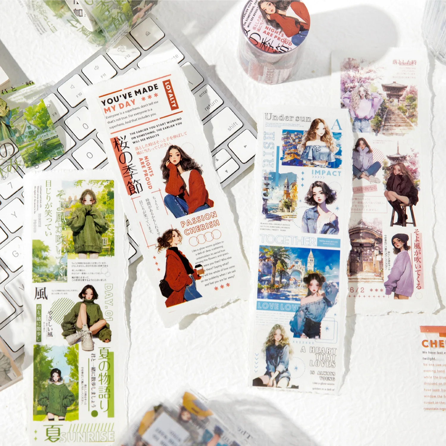 1pcs DIY Decoration Adhesive Tapes Japanese Walking the streets Washi Tapes Masking Tapes stickers stationery