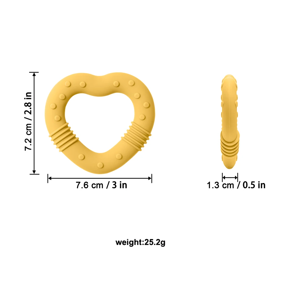 실리콘 아기 젖니 장난감, BPA 프리 러브 하트 모양 어금니, 신생아 젖니 씹는 장난감, 젖니 링, 아기 액세서리, 1 개