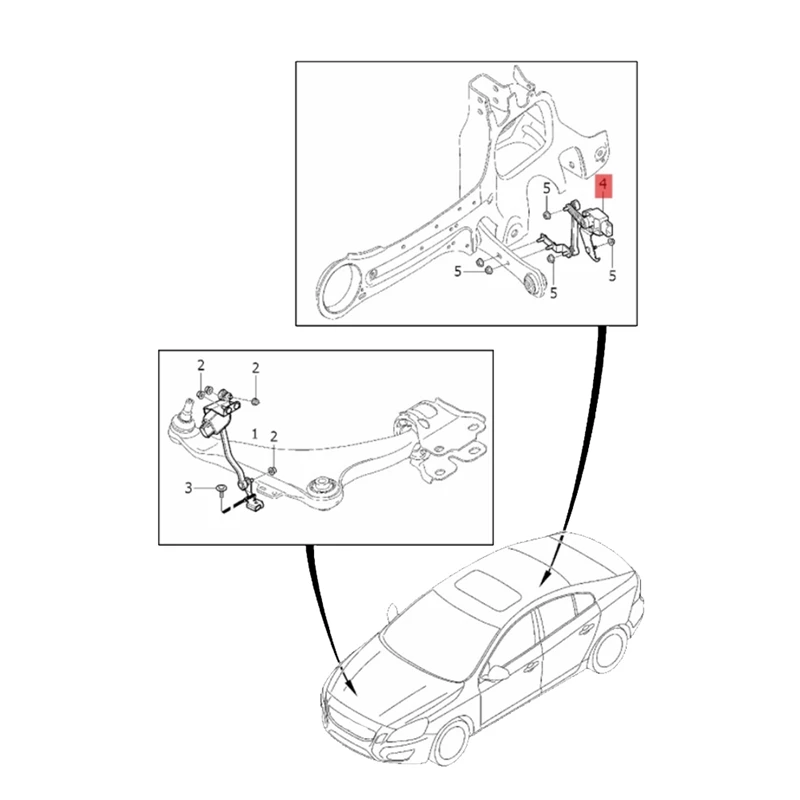 31288274 Right Rear Body Height Level Sensor Easy To Use 30782821 31300179 For Volvo S60 S60L V60 V70 S80 XC60 XC70 2008-2018