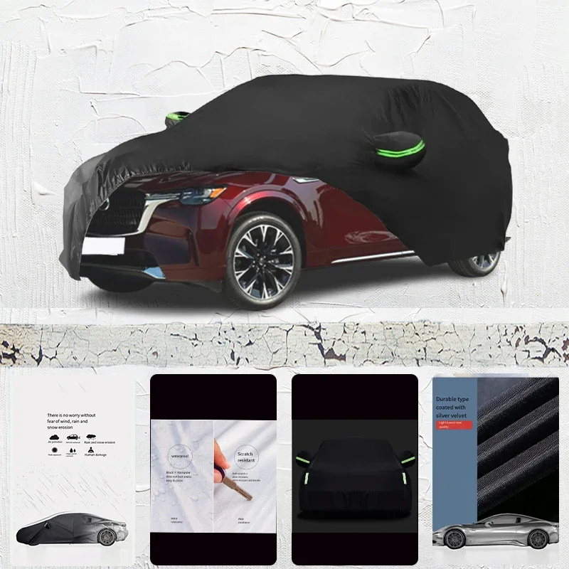 

For Mazda CX-90 Anti-UV Sun Shade Rain Snow Resistant Dustproof Black cover Car umbrella Full Car Cover Outdoor Protection