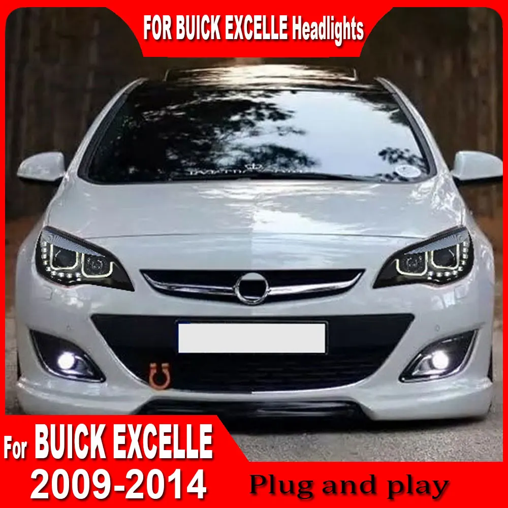 

Автомобильные фары для Buick Excelle XT 2009-2014, фара в сборе, модифицированные светодиодные дневные ходовые огни, ксеноновые фары с двойной линзой