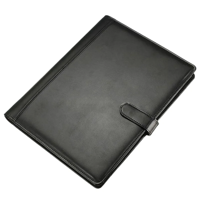 Black A4 Executive Conference Folder Portfolio PU Leather Document Organiser