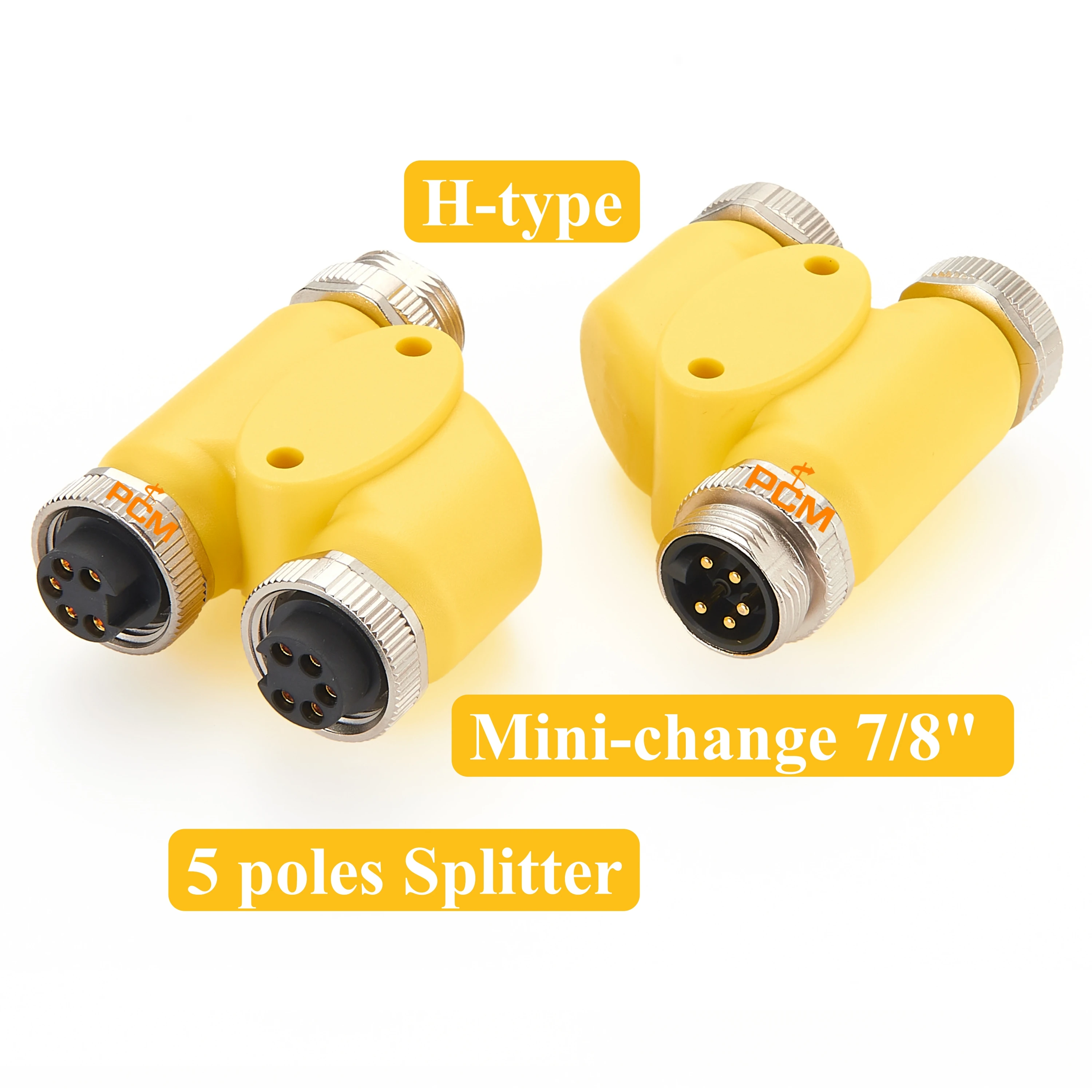 

5 Poles Mini change 7/8" Y H Splitter Male Female for Sensor Actuator Bus System Motor Switch Connector Hydraulic Valve Cable