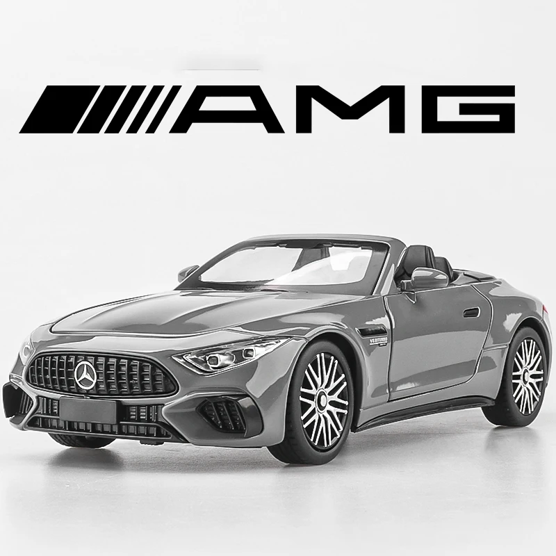 

1:24 Benz SL63 AMG Суперкар из сплава, модель игрушечного автомобиля, литье под давлением, металлическое литье, звуковой и световой автомобиль, игрушки для детей, автомобиль