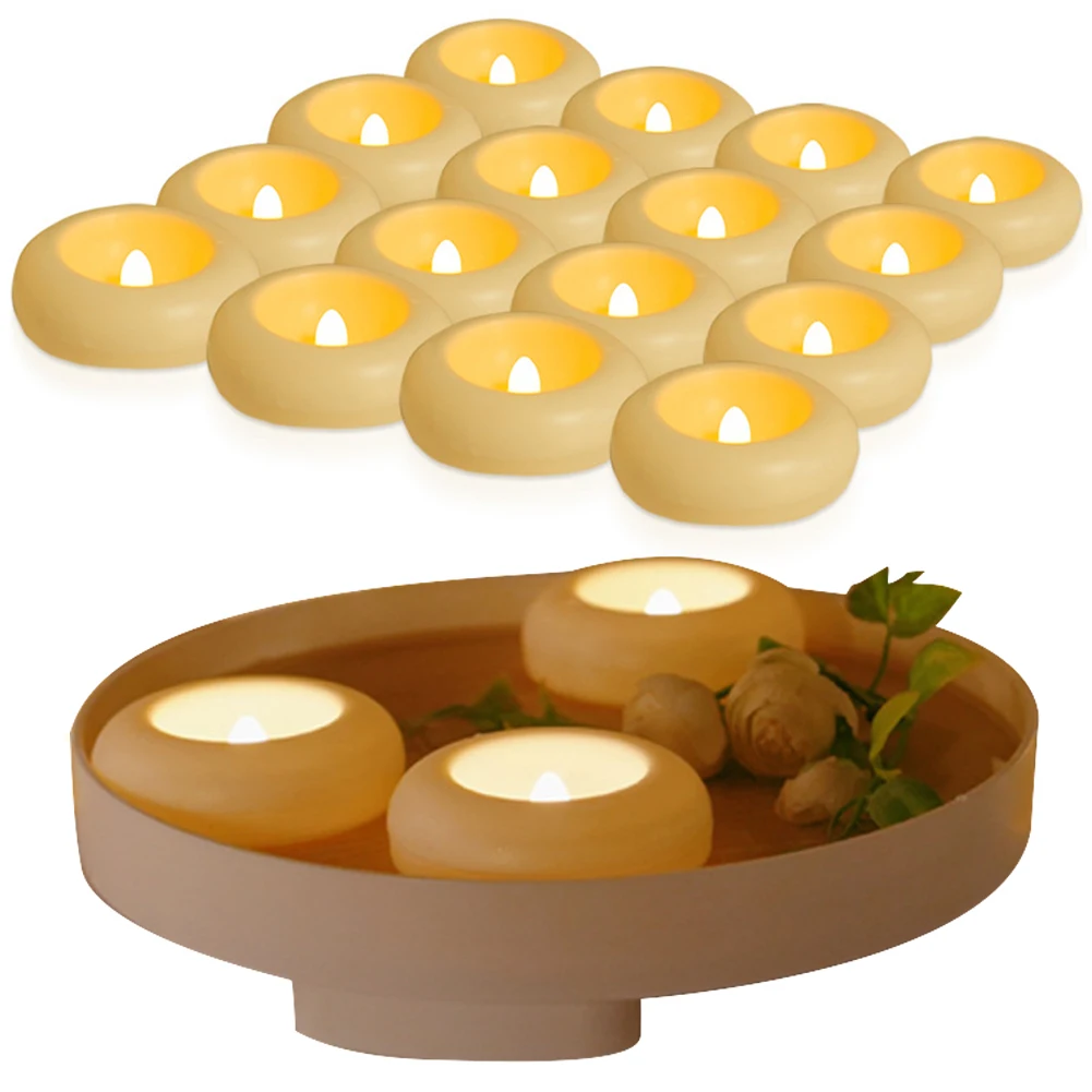 

16 Pack 2.87 Inch LED Floating Candle Flameless Floating Tealight Flickering for Centerpieces at Wedding Party Pool Holiday