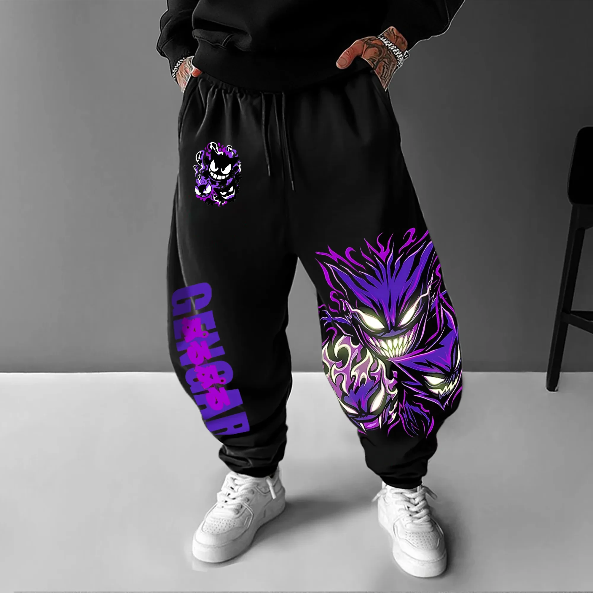 

Pokemon Evolution Sporty Casual Pants for Boys, Parent-child Pokemon Tight-fitting Sweatpants, Long Pants