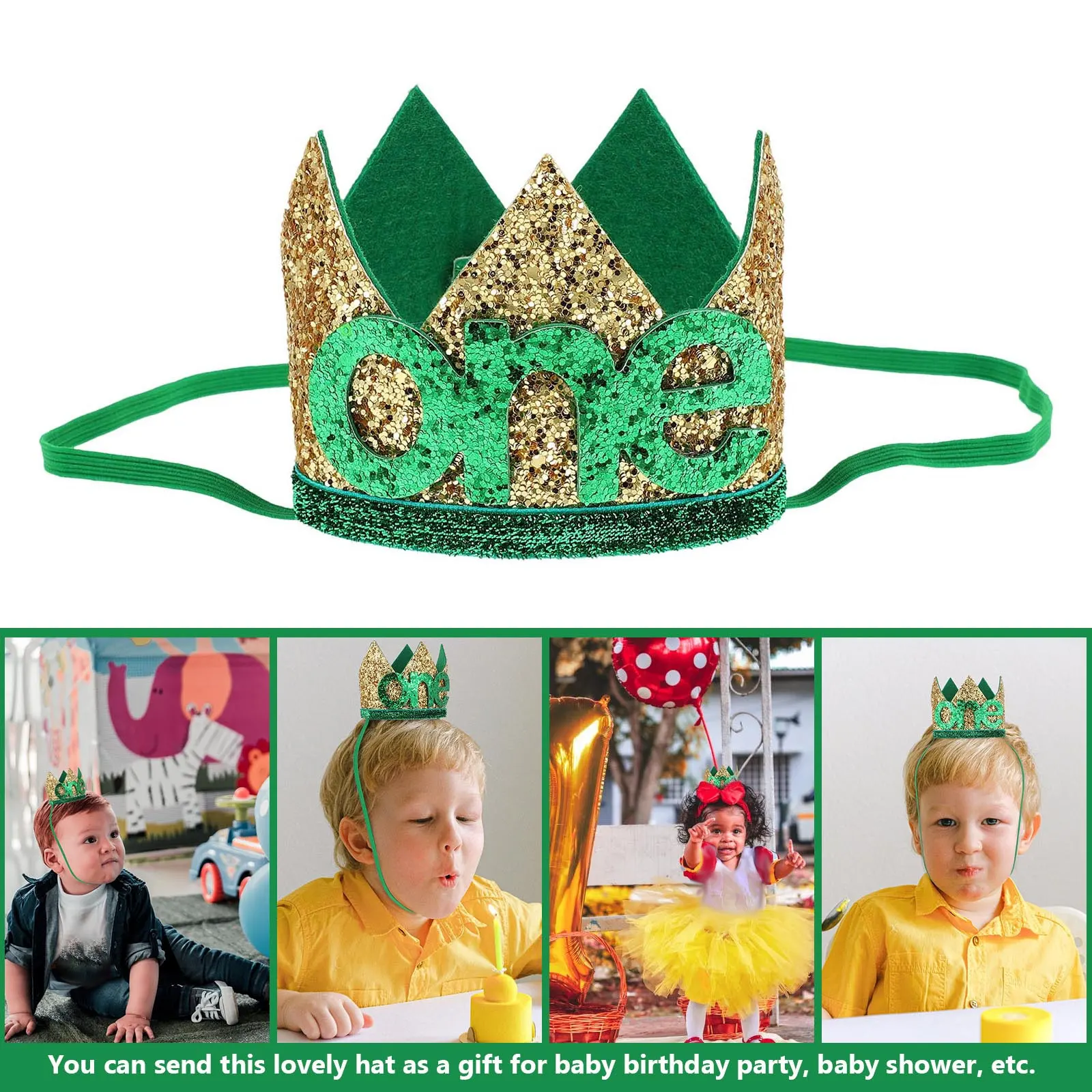 1Pcs Birthday Crown Kids Hair Band Decorative Headband 1St Birthday Accessories Infant Newborn Baby Shower