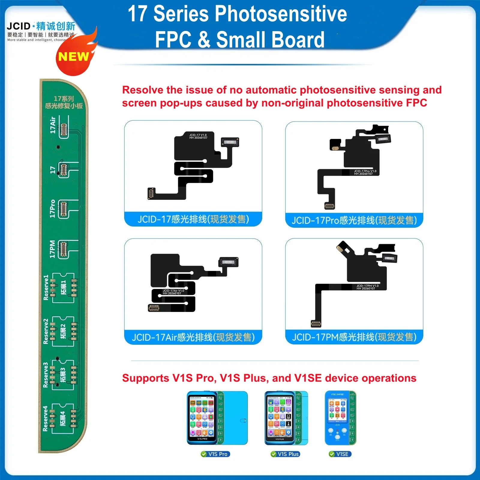 JC V1SE Receiver FPC Cable Detection Board Earpiece Speaker Flex For iPhone 11 12 13 14 15 16 17Pro Max True tone Face ID Repair