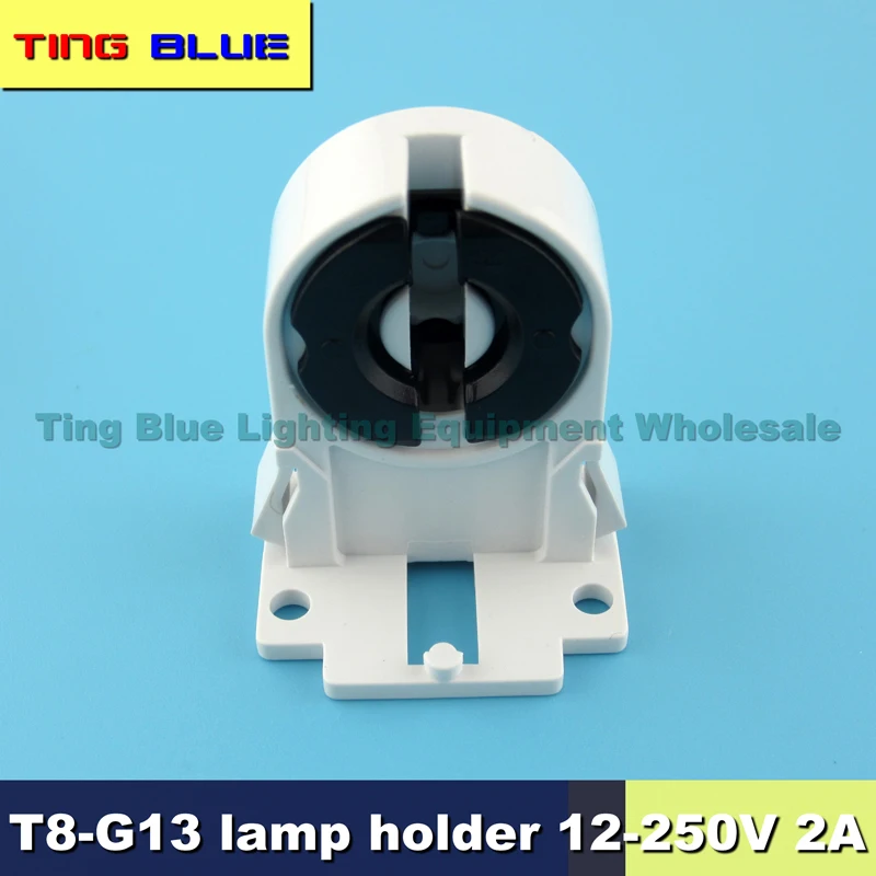 

(100pcs) T8 lamp holder lamp test base LED lamp holder fluorescent tube chuck G13 grille tray bracket head can be fixed 12-250V