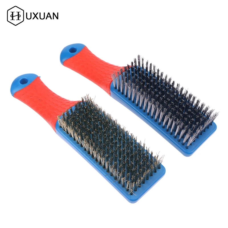 

1PC For Removing Rust Welding Slag Dirt And Paint Heavy Duty Stainless Steel Wire Brush With Comfortable Plastic Handle