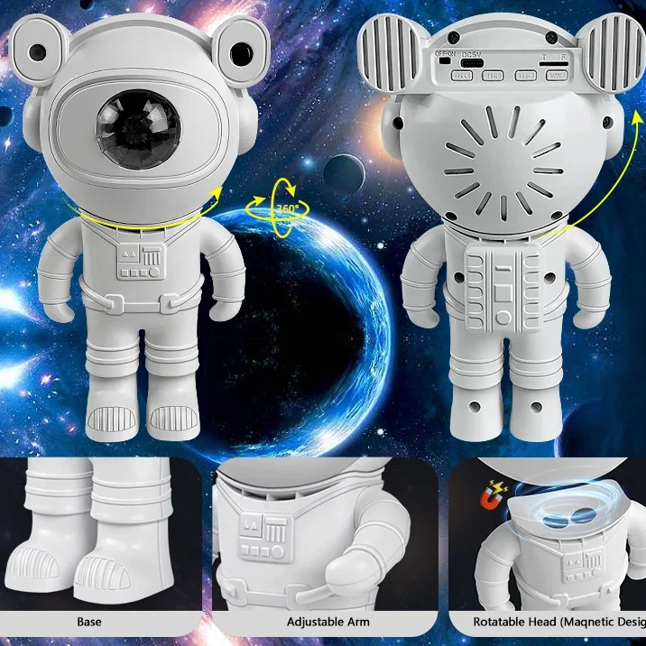 Newest Galaxy Projector Upgraded Astronaut Star Lamp Nebula Moon Ceiling Sky Night Light with Timer and Remote Bluetooth Speaker