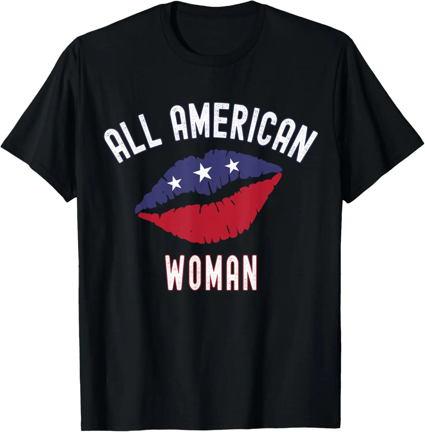camiseta-patriotica-toda-mulher-americana-com-labios-vermelhos-brancos-e-azuis