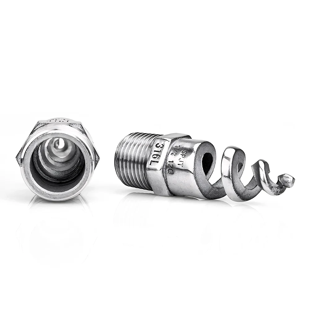 SPJT SS304/316L Spiraldüse, verstopfungsfreier Konus-Sprühkopf mit Gewinde für Entschwefelung, Staubentfernung und Brandschutzreinigung – Detail 4