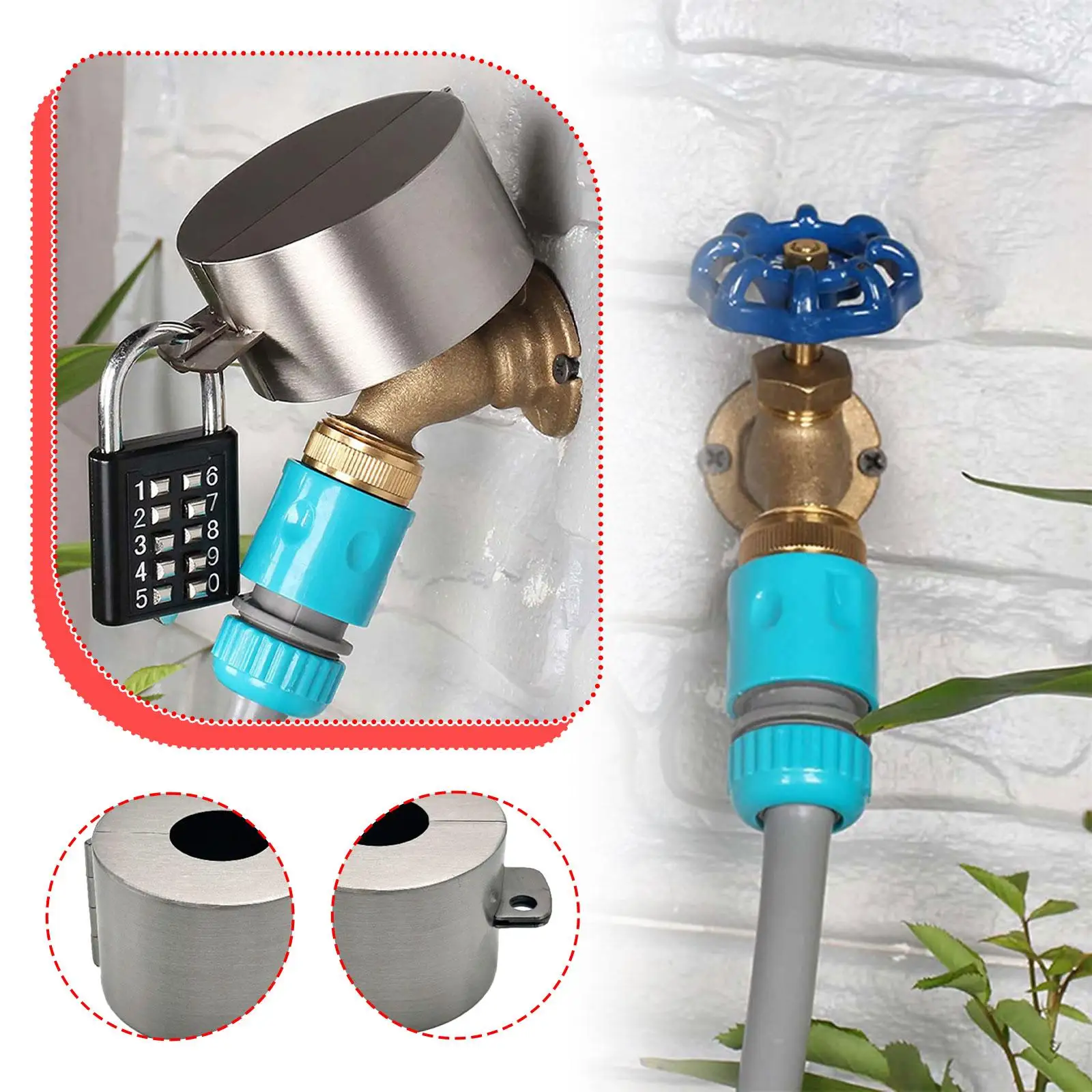 

Outdoor Faucet Cover Easy to Use Universal Metal Faucet Protection Cover for Park Vacation Restaurants Office Rental Properties