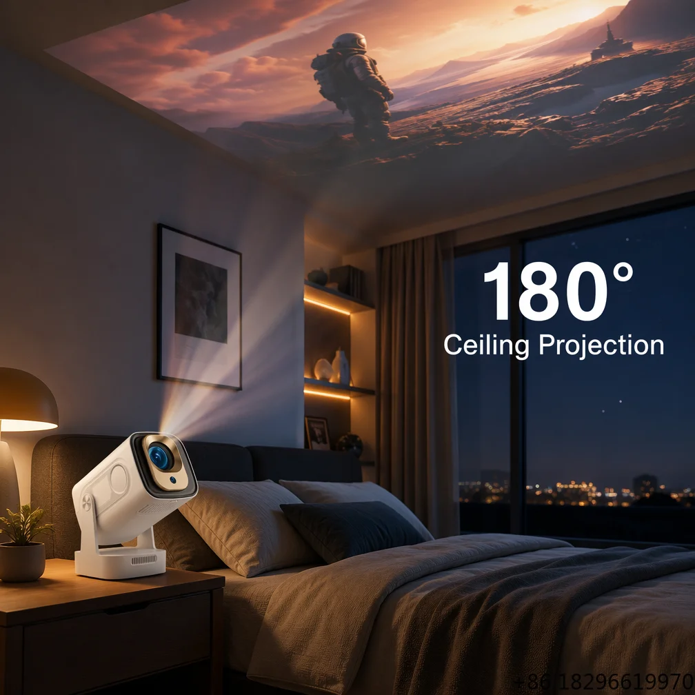 Portable HD LED Projector 49-200 Inch Adjustable Screen Size Smart Video Projector Office Bedroom Home Use