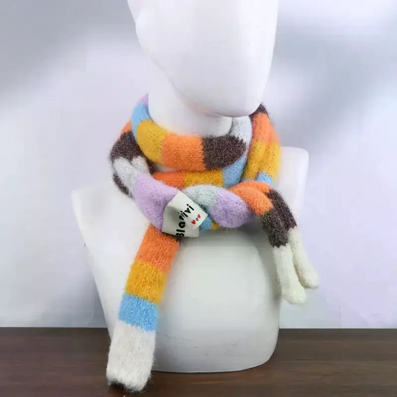 المرأة رقيقة ضيقة طويلة ملونة مخطط وشاح الخريف والشتاء تصميم جديد فتاة الساخنة كل مباراة وشاح الزخرفية