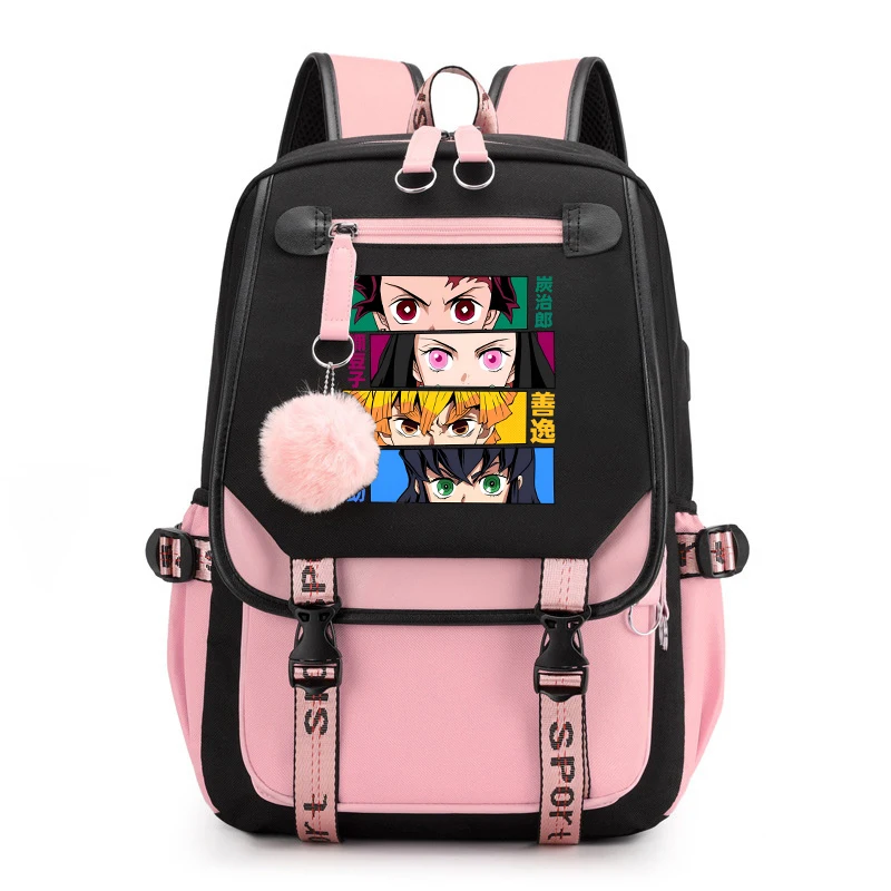 Anime Kamado Tanjirou Kamado Nezuko Student School Supplies Bag Teens Women Men Laptop Travel Rucksack