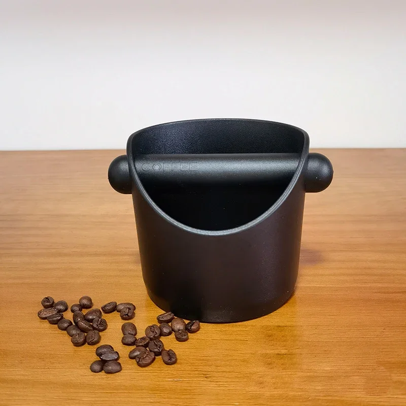 1pc Non-slip Mini Absorbent Espresso Knock Box Household Straight Mouth ABS Plastic Coffee Knocking Slag Bucket