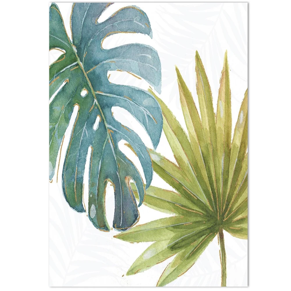 

tropical Palm Leaves, Artistic Modern Canvas Print, Leaf Themed Canvas Picture Artwork Hanging For Bedroom Living Room Office