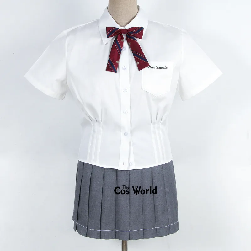 Japanese Spicy Girl Sexy Collect Waist Short Sleeve Thin Summer Shirt JK High School Uniform Class Students Cloth