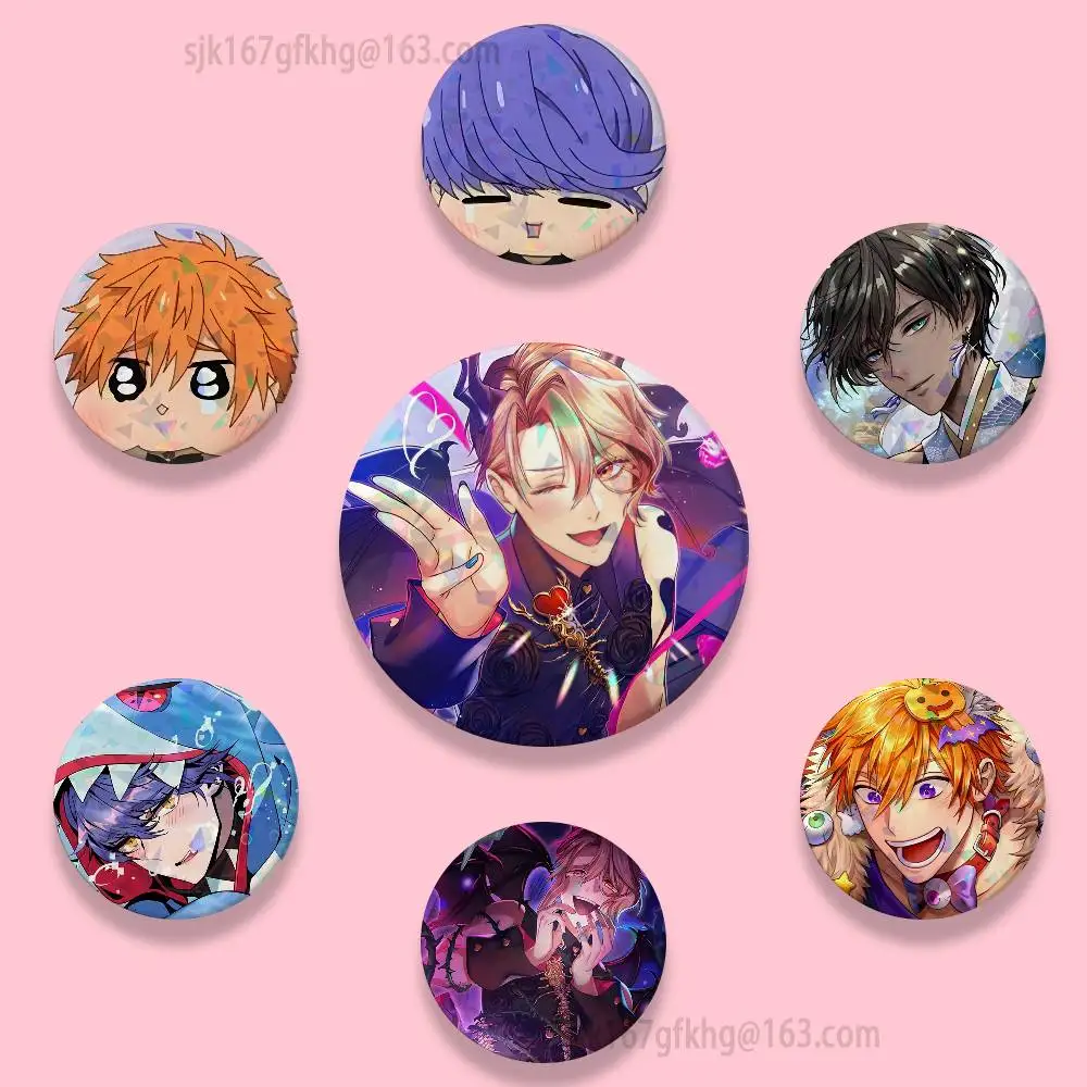 

Game O-Obey Me 58mm Icon Badge Handmade Tinplate Brooch for Backpack Clothes Chest Ornament Gifts