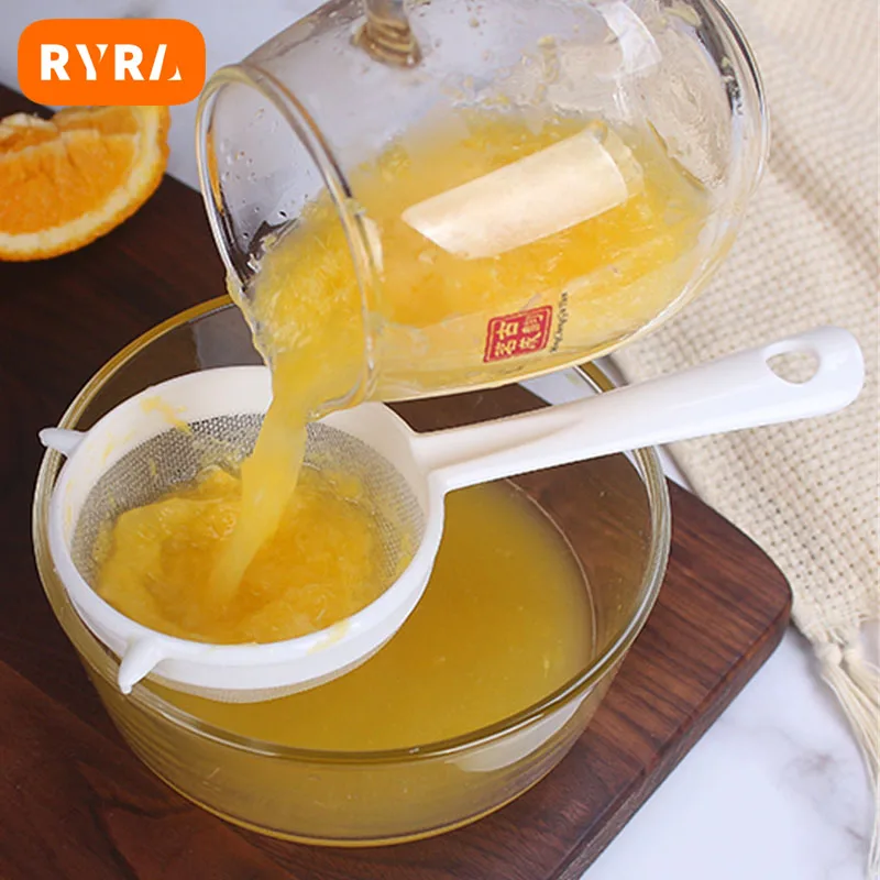 Handheld Plastic Screen Mesh Tea Leaf Strainer Flour Sieve Colander Soy Milk Filter Flour Colander Bird\'s Nest Spoon Strainers