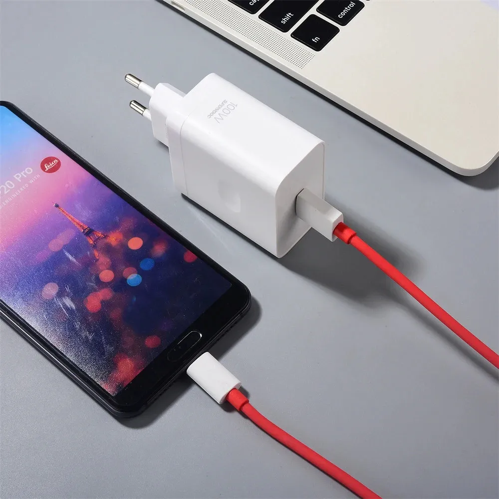 OnePlus 100W EU SuperVOOC Fast Charger Adapter For 1+13T 13R 12R 11R 10R 13 12 11 Ace 2 3 5 Pro V Nord 3 4 CE 4 10A USB C Cable