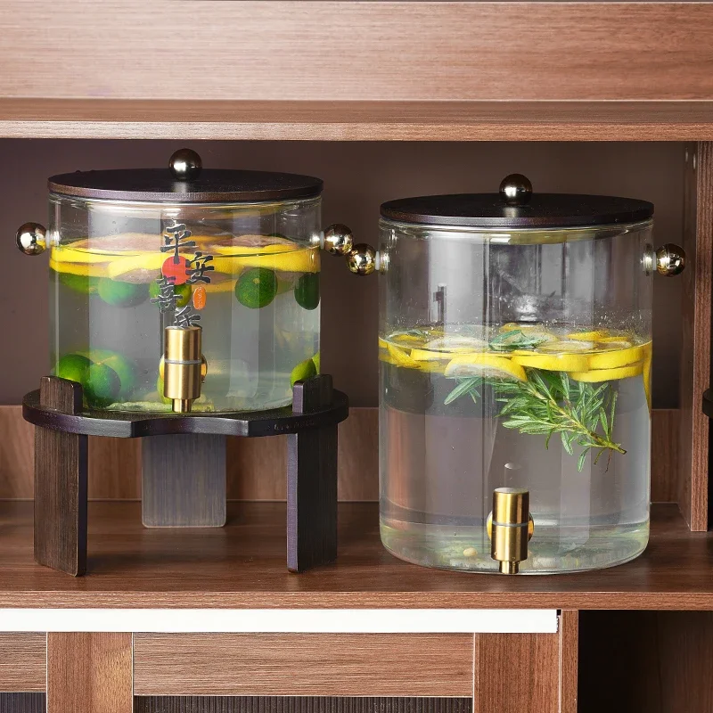 2025 new large-capacity glass cold kettle with faucet tea bucket