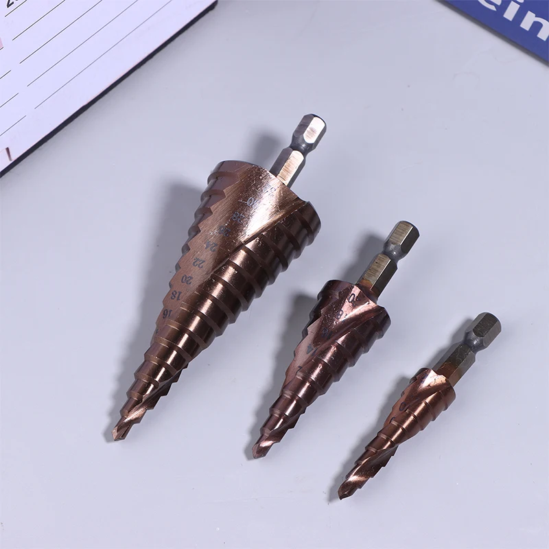 Ступенчатое сверло M35 с кобальтом, спиральная канавка 4-12/4-20/4-32 мм, сверло по металлу HSS с титановым покрытием