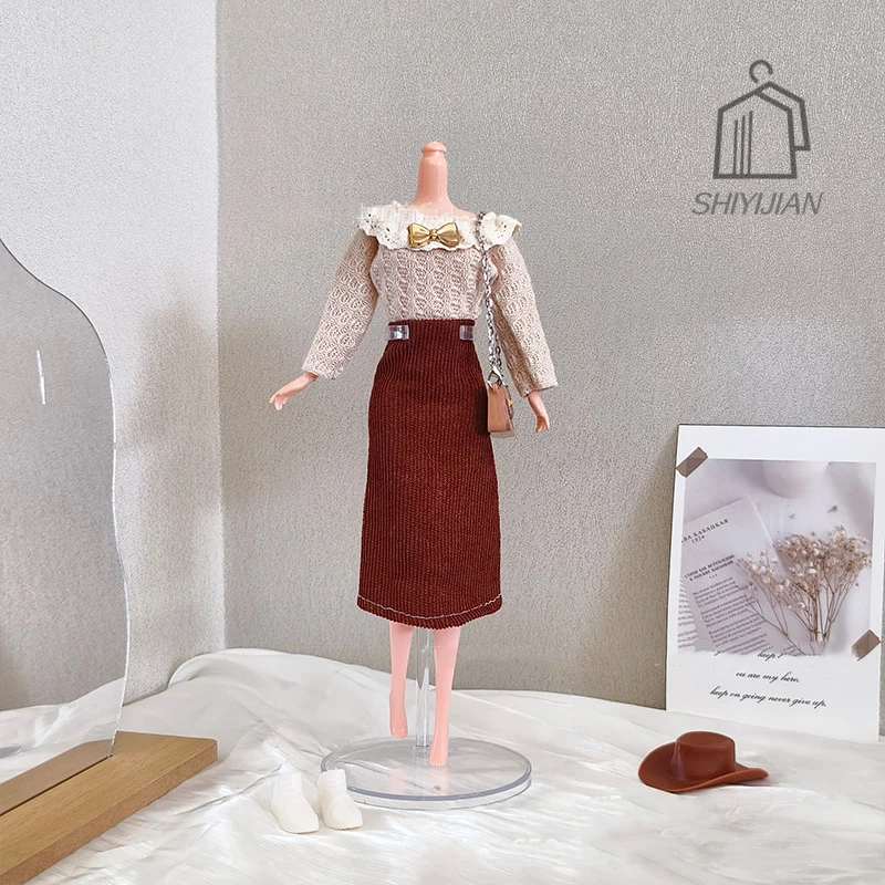 Neue 30 cm Puppe Spielzeug Kleidung Zubehör Retro Kleid Mode Prinzessin Puppe Rock Set Für Ihre BB 1/6 BJD Puppen täglichen DIY Dress Up