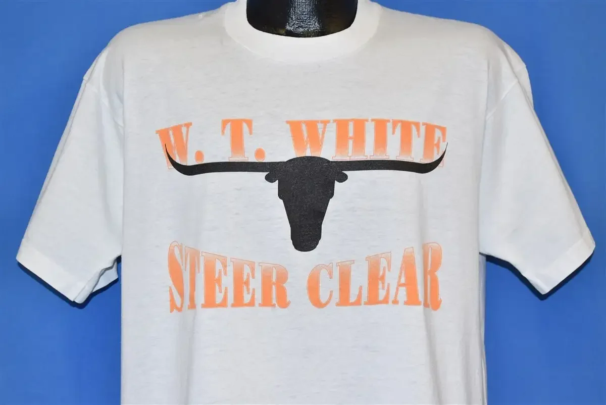 90s W T Warren Travis White High School Steer Clear Longhorns Shirt Extra Large