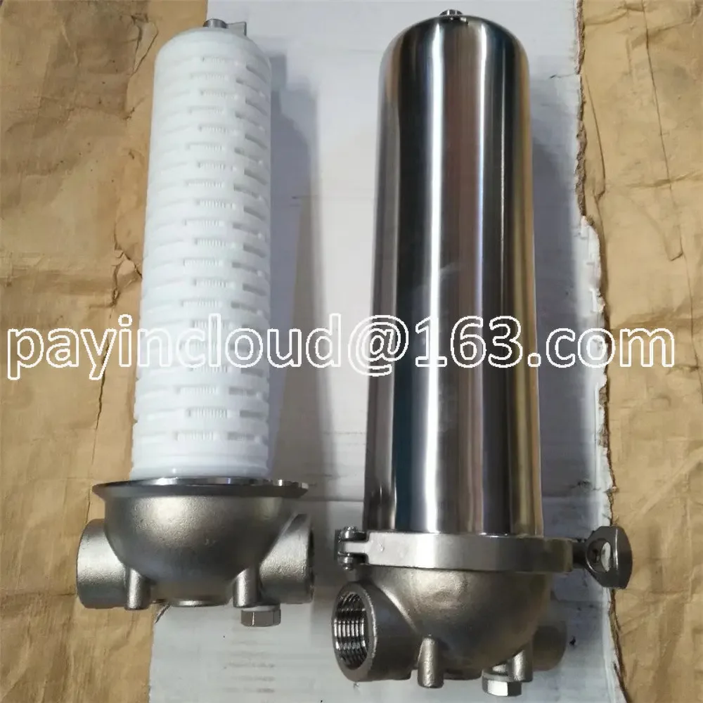 SS304 DN15/DN20/DN25 Liquid Water Oil Juice Pre-Filter PP/Wire-Wound Filter Element  Front Filter Sanitary Filter 5"