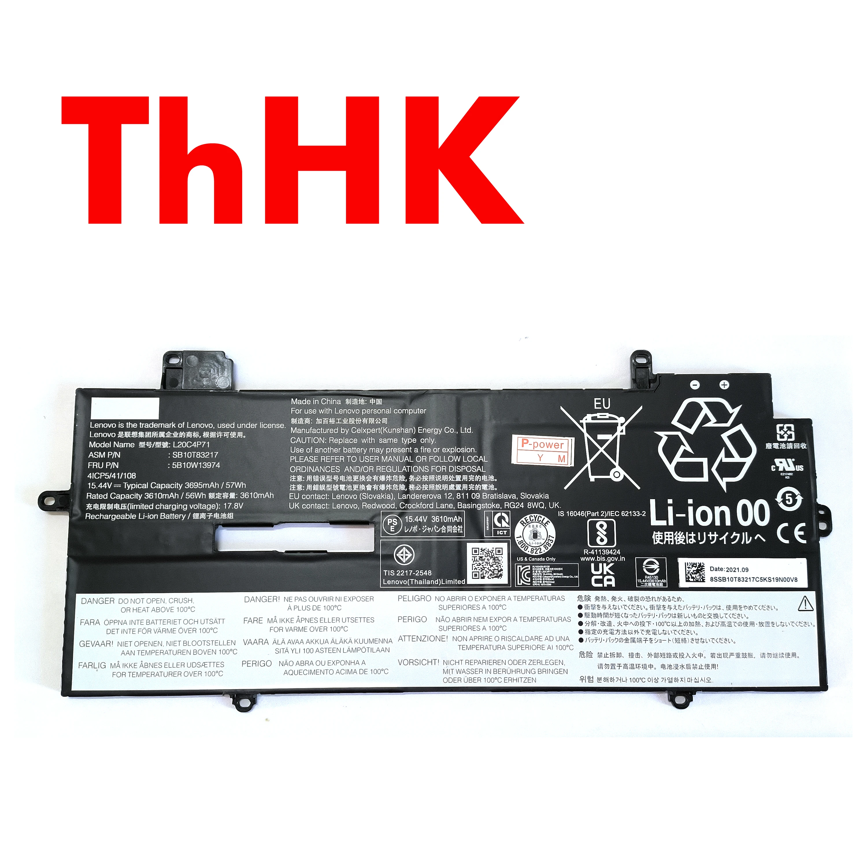 Genuine Original 57Wh L20C4P71 L20D4P71 L20L4P71 L20M4P71 Battery For Lenovo ThinkPad X1 Carbon Gen 9 2021 G9-20XW