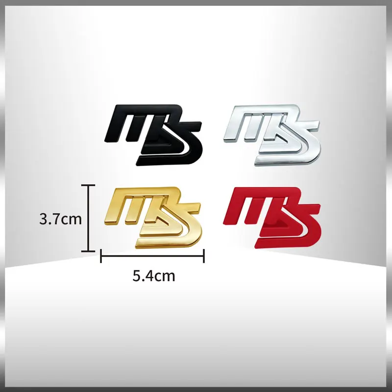 Car Styling Car Side Fender Rear Trunk Emblem Sticker Front Grille Badge Decor For Mazda Speed Mazda MS Letter Logo Atenza Axela