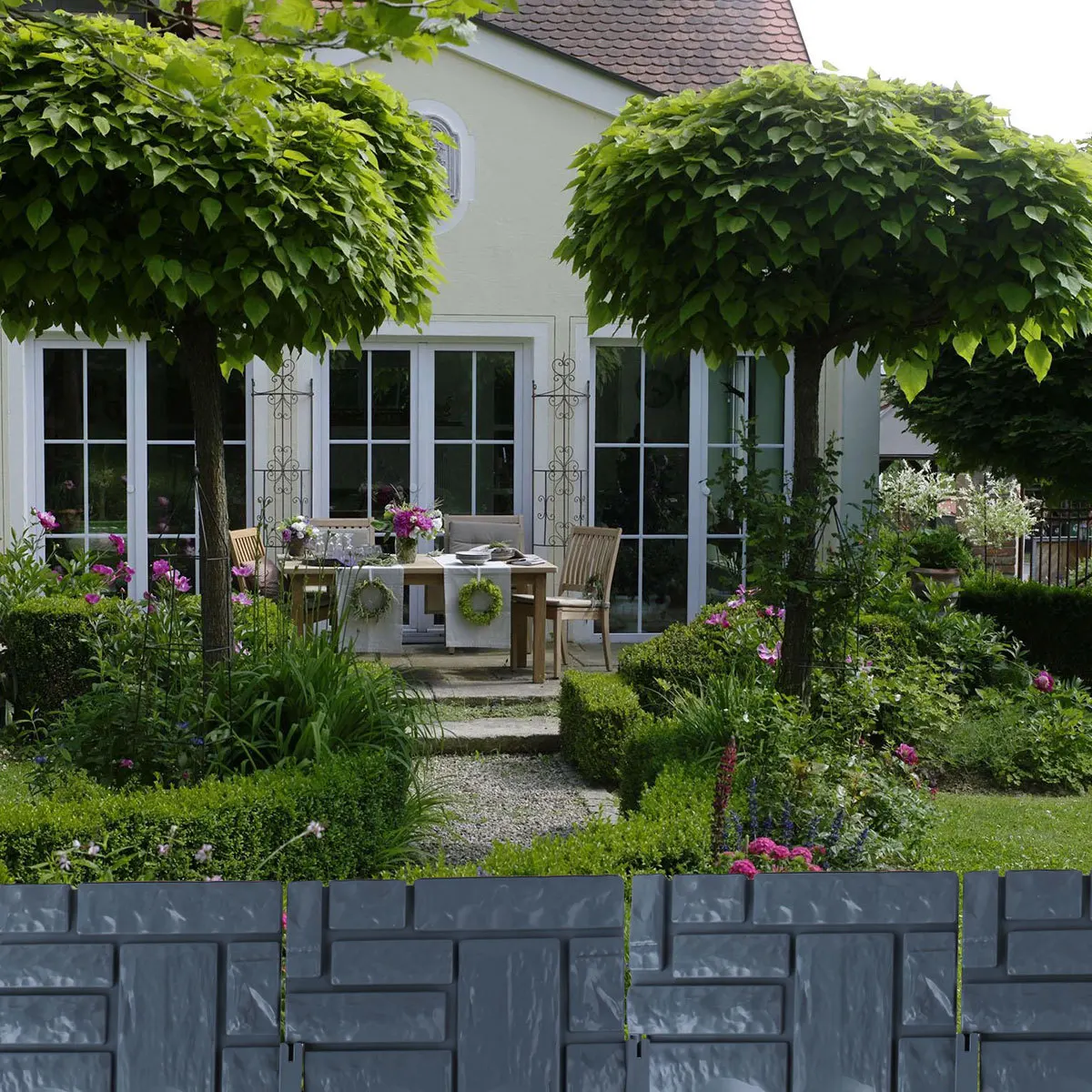 

10 шт., пластиковая окантовка для газона, мгновенная посадка, без копания, садовый забор для цветочной кровати, дерева, дорожки, контроль сорняков, булыжный камень, вид