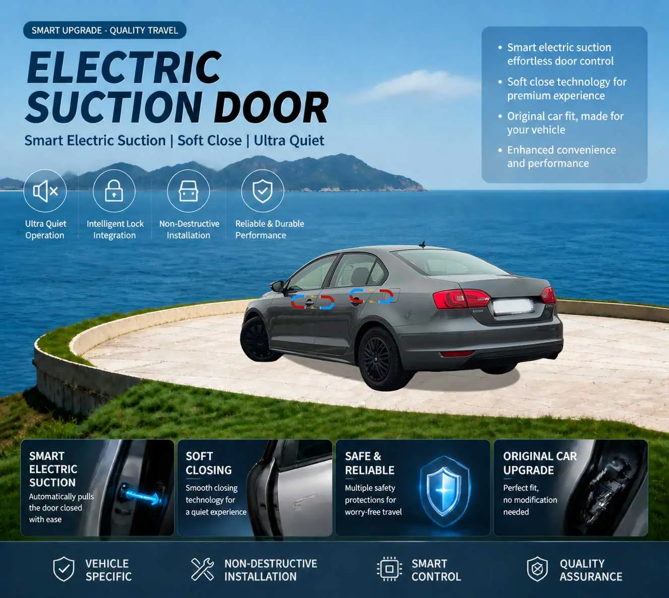 Car-Specific Auto Soft Close Door & Electric Tailgate Modification Kit for Volkswagen VW Jetta A6 Typ 1B 2011-2019
